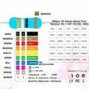 600pcs 30 Kinds Value 1% 1/4W Metal Film Resistor Assorted Kit DIY CTI FDL