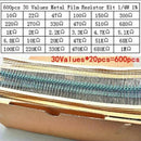 600pcs 30 Kinds Value 1% 1/4W Metal Film Resistor Assorted Kit DIY CTI FDL