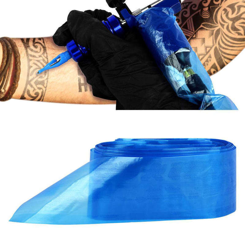 100 Pcs Blue Tattoo Clip Cord Sleeves Disposable Plastic Cover Machine Ba OGC