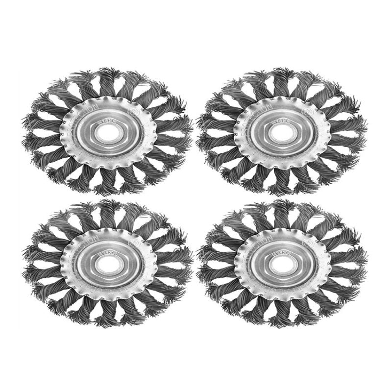 Twist Knot Flat Round Wire Wheel Brush Set Kit For Angle Grinder 4pcs 100 MOQ