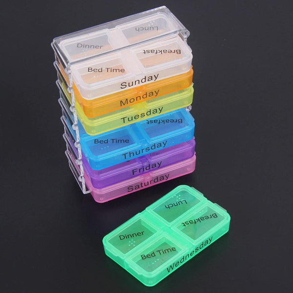 7 Day Multi Case Medicine Weekly Storage Pill Tablet Sorter Box Organizer