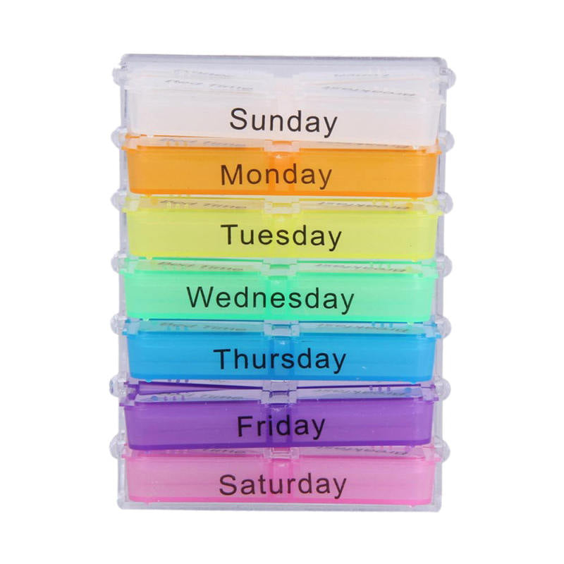 7 Day Multi Case Medicine Weekly Storage Pill Tablet Sorter Box Organiz FIR
