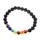 7 Chakra Healing Beaded Bracelet Natural Lava Stone Diffuser Bracelet-Je ZRF