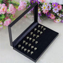 100 Jewelry Ring Display Organizer Case Tray Holder Earring Velvet Storage asd