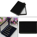 100 Jewelry Ring Display Organizer Case Tray Holder Earring Velvet Storage asd