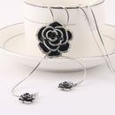 Rose Flower Long Pendant Necklace Sweater Chain Crystal Women Jewelry XVN