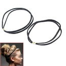 2X Headband Hair Head Band Double Layer Elastic Cord Black Retro Hot Lady WAB