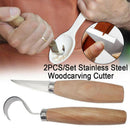 2x Wood Spoon Carving Cutter Set Stainless Steel Crooked Hooked Cutter too UPQ