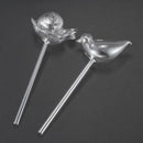 2X Glass Plant Flowers Water Slow Feeders Self Watering Bird Snail Plant Waterer