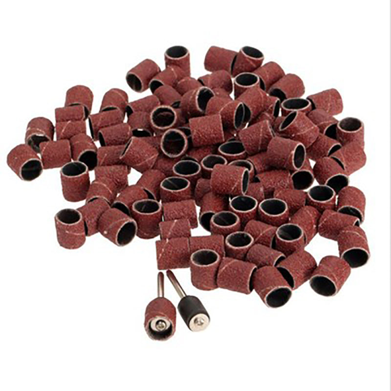 100X 1/2" Sanding Bands +2pcs Sanding Drum Mandrel For Grinder Rotary Tools HOT