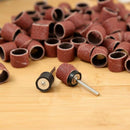 100X 1/2" Sanding Bands +2pcs Sanding Drum Mandrel For Grinder Rotary Tool FGG