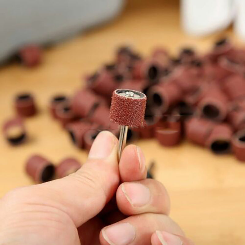 100X 1/2" Sanding Bands +2pcs Sanding Drum Mandrel For Grinder Rotary Tools HOT