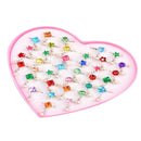 Colorful Diamond Rings Crystal Jewelry Toys Gifts for Children Kids Gir XUZ