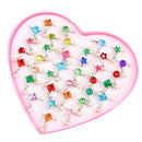 Colorful Diamond Rings Crystal Jewelry Toys Gifts for Children Kids Gir XUZ