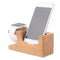 Bamboo Cell Phone Charging Dock Station Charger Holder Stand For Watch RHA NFH