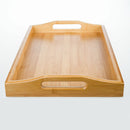 Solid Bamboo Flat Tea Tray Coffee Food Drink Serving Table With Handle C LLP dfs