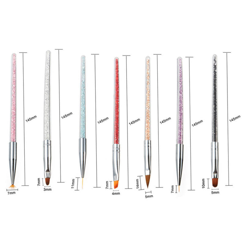 7Pcs Acrylic Nail Art Pen Tips UV Builder Gel Painting Brush Manicure Set  PME