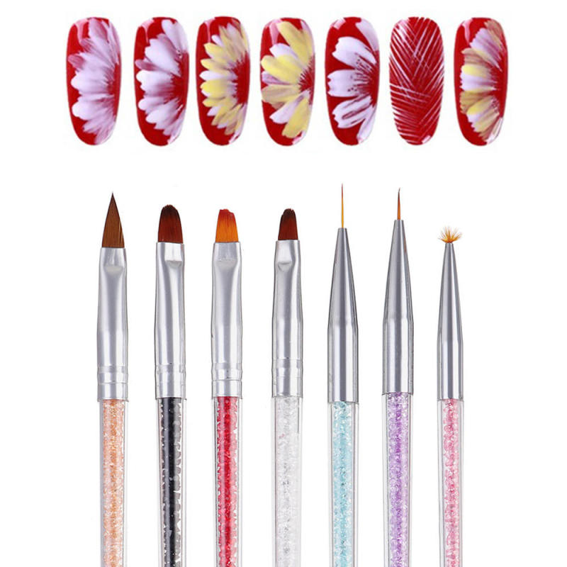 7Pcs Acrylic Nail Art Pen Tips UV Builder Gel Painting Brush Manicure Set  PME