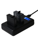AHDBT-501 Dual USB Charger Kit LCD Display Mini Cable for GoPro HERO 6/5 H DEG