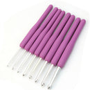 8 pcs Set/Kits One-colour Aluminum Crochet Hooks Needles Knit Weave Craft TTI
