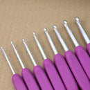 8 pcs Set/Kits One-colour Aluminum Crochet Hooks Needles Knit Weave Craft TTI