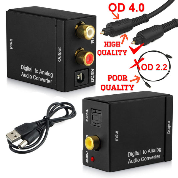 Analog Audio Converter Adapter RCA L/R SPDIF Optical Coaxial Toslink Digital
