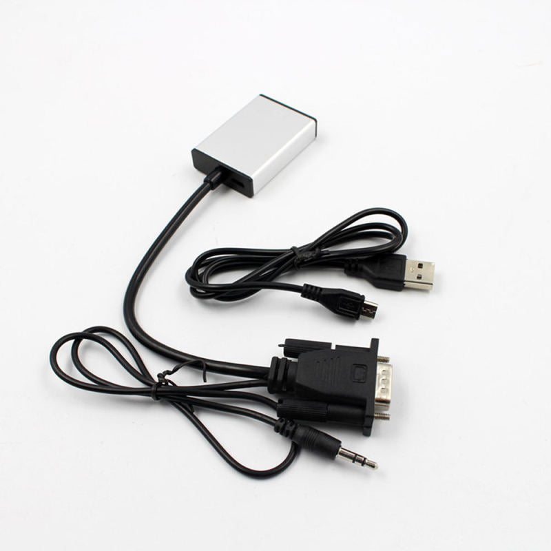 VGA Male To HDMI Output 1080P HD + Audio TV HDTV Video Cable Converter KTE