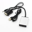VGA Male To HDMI Output 1080P HD + Audio TV HDTV Video Cable Converter KTE