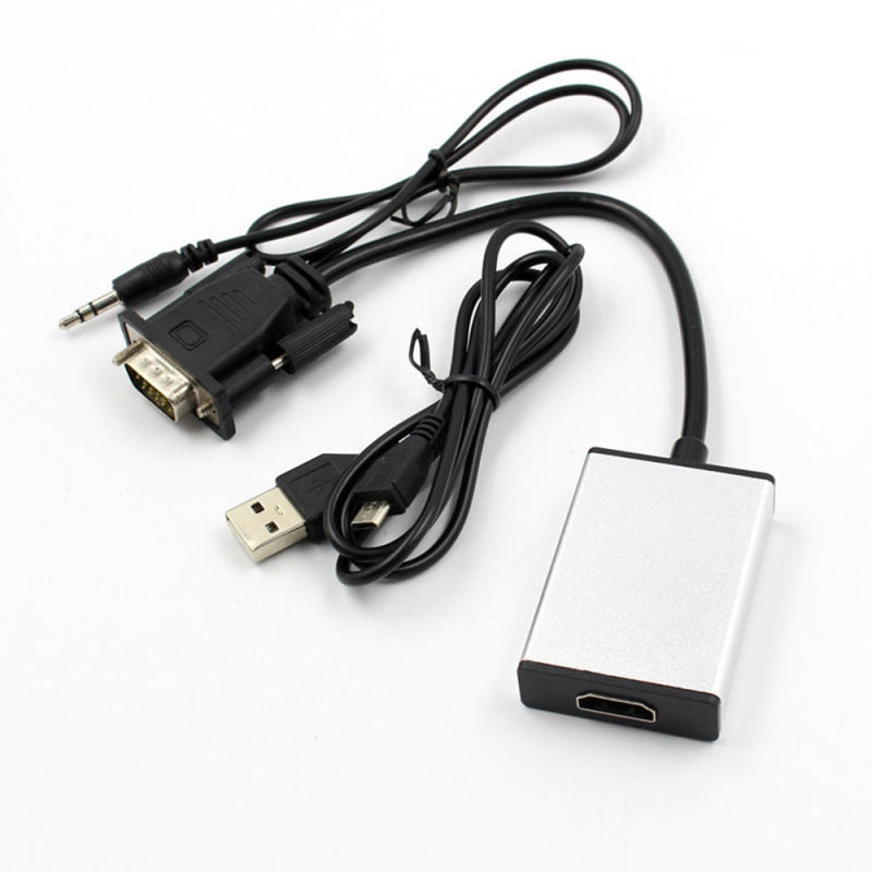 VGA Male To HDMI Output 1080P HD + Audio TV HDTV Video Cable Converter KTE