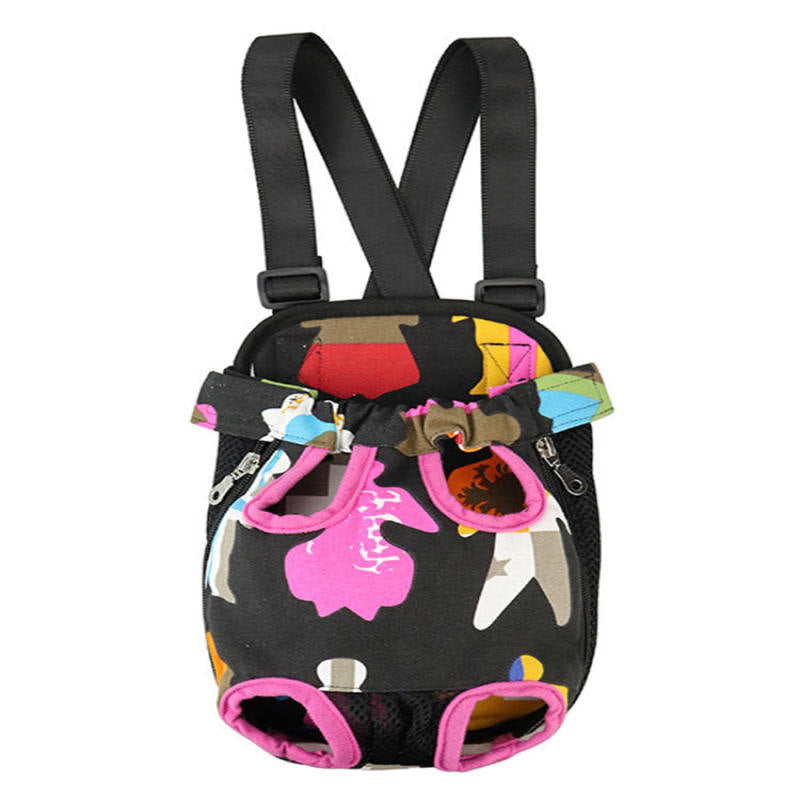 Canvas Pet Carrier Dog Front Chest Backpack Five Holes Backpack Dog Outdoor Bag