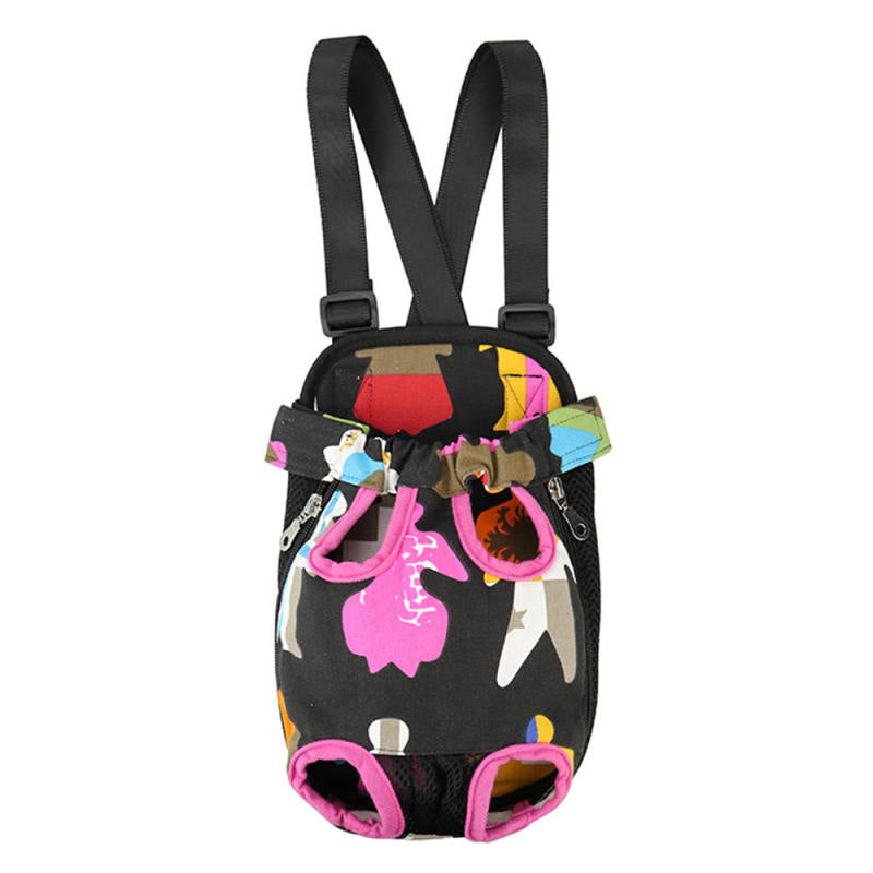 Canvas Pet Carrier Dog Front Chest Backpack Five Holes Backpack Dog Outdo QFE