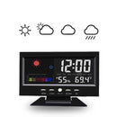 Alarm Clock LED Color Display Digital Voice Control Snooze Calendar Weather vb