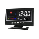 Alarm Clock LED Color Display Digital Voice Control Snooze Calendar Weather vb