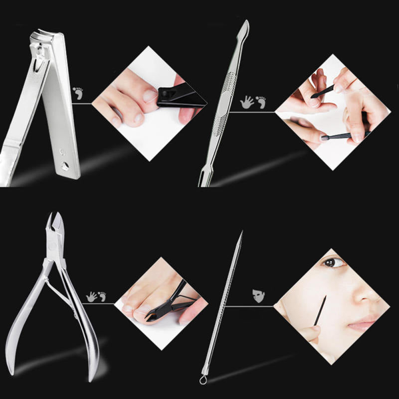 12pcs Manicure Pedicure Set Nail Clippers Callus Remover Hand Foot Care IAF EVS