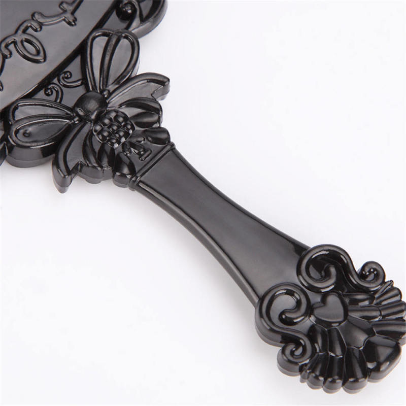 Women Retro Butterfly Hand Held Mirror Makeup Dresser Portable Square Mirror fhs