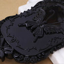 Women Retro Butterfly Hand Held Mirror Makeup Dresser Portable Square Mirror fhs