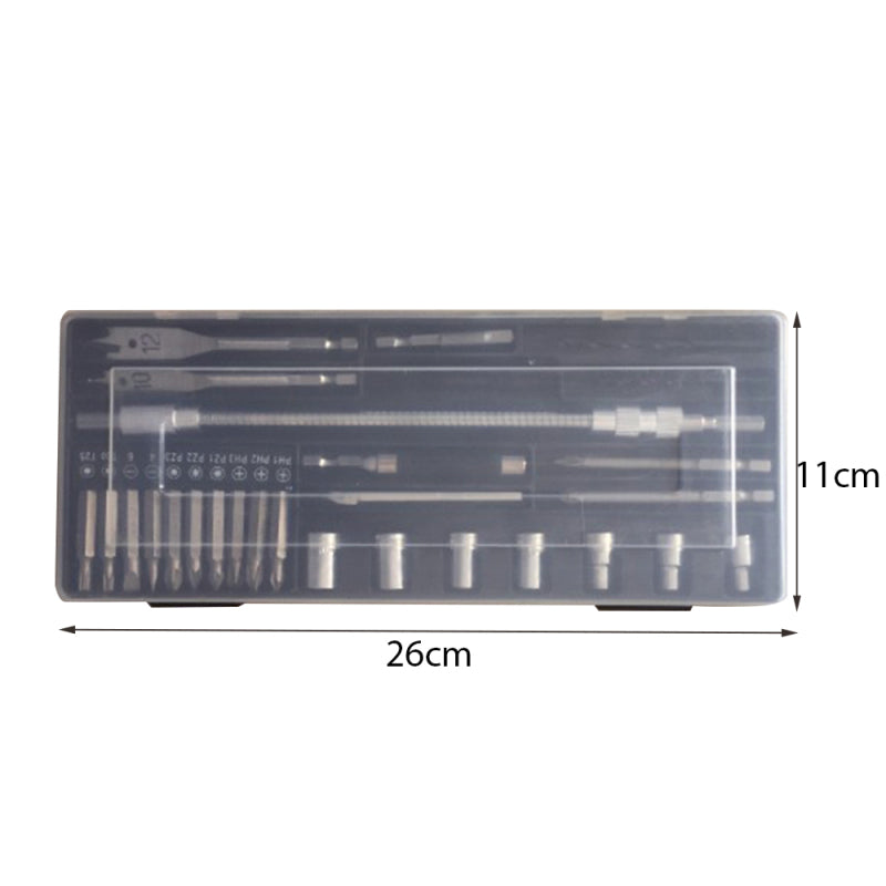 Steel Repair Tool Chrome Vanadium Screwdriver Set 26 Drill Bit Combina PPR