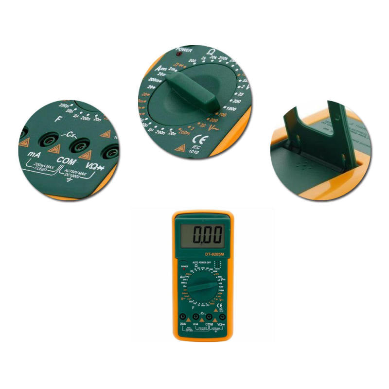 DT9205M LCD Digital Multimeter Voltmeter Ohmmeter Ammeter Capacitance Te ZET
