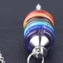 7 Chakra Stone Pendulum Prism Magic Wand Energy Reiki Healing Amulet New Hot