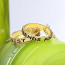 2 Sets Best Friend Forever Friendship 3-Piece Alloy Ring Pendant Necklace ert
