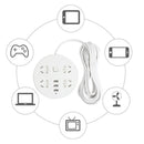 3 USB 2A Smart Fast Charging White Desktop Wall Removable Round Head Board PBJ