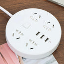 3 USB 2A Smart Fast Charging White Desktop Wall Removable Round Head Board PBJ
