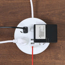 3USB 2A Intelligent Fast Charging Wwhite Desktop Wall Movable Round Head HGO