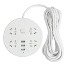 3 USB 2A Smart Fast Charging White Desktop Wall Removable Round Head Board PBJ