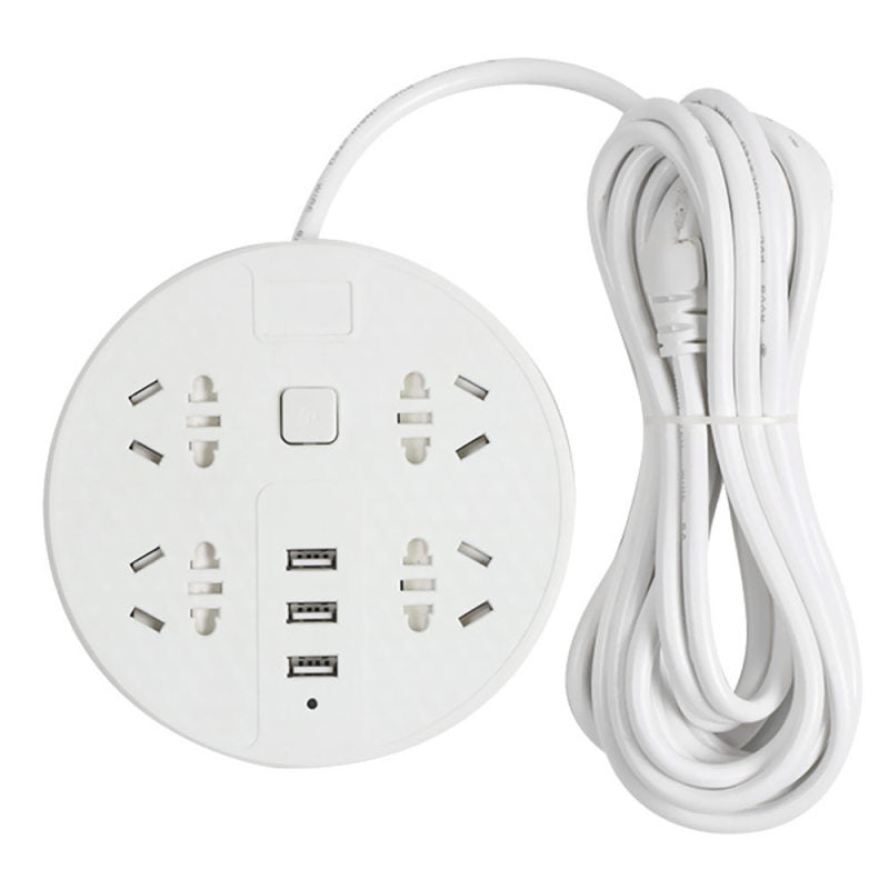 3 USB 2A Smart Fast Charging White Desktop Wall Removable Round Head Board PBJ