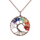 Amethyst Labradorite Lapis Lazuli Chips Tree of Life Necklace Long Round P RWR