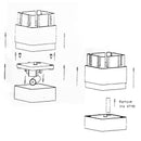Solar Power Fence Post Cap Garden Yard LED Square Light White 50mm x 50 DSD