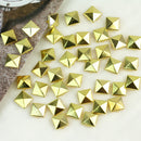 100pcs 12mm 4 Prongs Golden Metal Pyramid Spots Rivet Spike Studs For Ba ZED