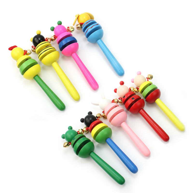 Creative Wooden Jingle Hand Bells Kids Toddler Baby Music Educational Toys RSR