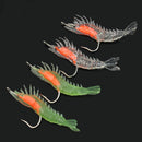 4 Pcs Silicone Simulation Noctilucent Soft Prawn Shrimp Fishing Lure H RBR